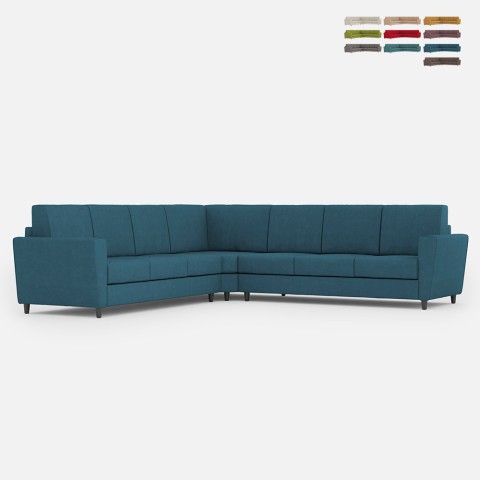 Canapé d'angle moderne en tissu 7 places grand 288x288cm Yasel 218AG Promotion