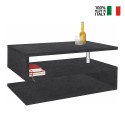 Table basse moderne rectangulaire 90x55cm 2 étagères Zeta 90 Dimensions