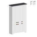 Armoire à chaussures multi-usage grande blanche 114x42x200cm 6 portes Elaisa Vente