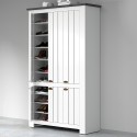 Armoire à chaussures multi-usage grande blanche 114x42x200cm 6 portes Elaisa 