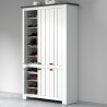Armoire à chaussures multi-usage grande blanche 114x42x200cm 6 portes Elaisa 
