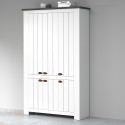 Armoire à chaussures multi-usage grande blanche 114x42x200cm 6 portes Elaisa 