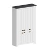 Großes weißes Mehrzweck-Schuhschrank Elaisa 114x42x200cm 6 Türen Auswahl
