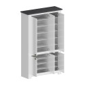 Armoire à chaussures multi-usage grande blanche 114x42x200cm 6 portes Elaisa Dimensions