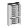 Armoire à chaussures multi-usage grande blanche 114x42x200cm 6 portes Elaisa Dimensions