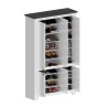 Armoire à chaussures multi-usage grande blanche 114x42x200cm 6 portes Elaisa Achat