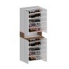 Armoire à chaussures 4 portes 10 étagères 76x34x200cm blanc Hanad 