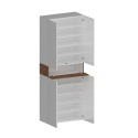 Armoire à chaussures 4 portes 10 étagères 76x34x200cm blanc Hanad 