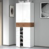 Armoire à chaussures 4 portes 10 étagères 76x34x200cm blanc Hanad Catalogue
