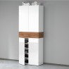 Armoire à chaussures 4 portes 10 étagères 76x34x200cm blanc Hanad 