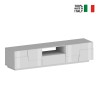 Mobile porta TV d'appoggio moderno 4 ante cassetto 220x45x46cm Chiron 