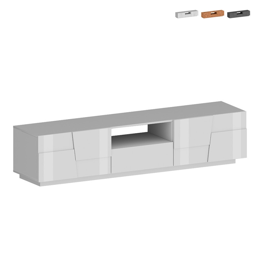 Mobile porta TV d'appoggio moderno 4 ante cassetto 220x45x46cm Chiron Offerta Mobile porta TV d'appoggio moderno 4 ante cassetto 220x45x46cm Chiron Offerta