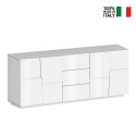 Madia credenza soggiorno moderna 3 cassetti 2 ante 220x44x86cm Margaux Modello
