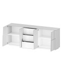 Madia credenza soggiorno moderna 3 cassetti 2 ante 220x44x86cm Margaux 