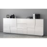 Madia credenza soggiorno moderna 3 cassetti 2 ante 220x44x86cm Margaux 