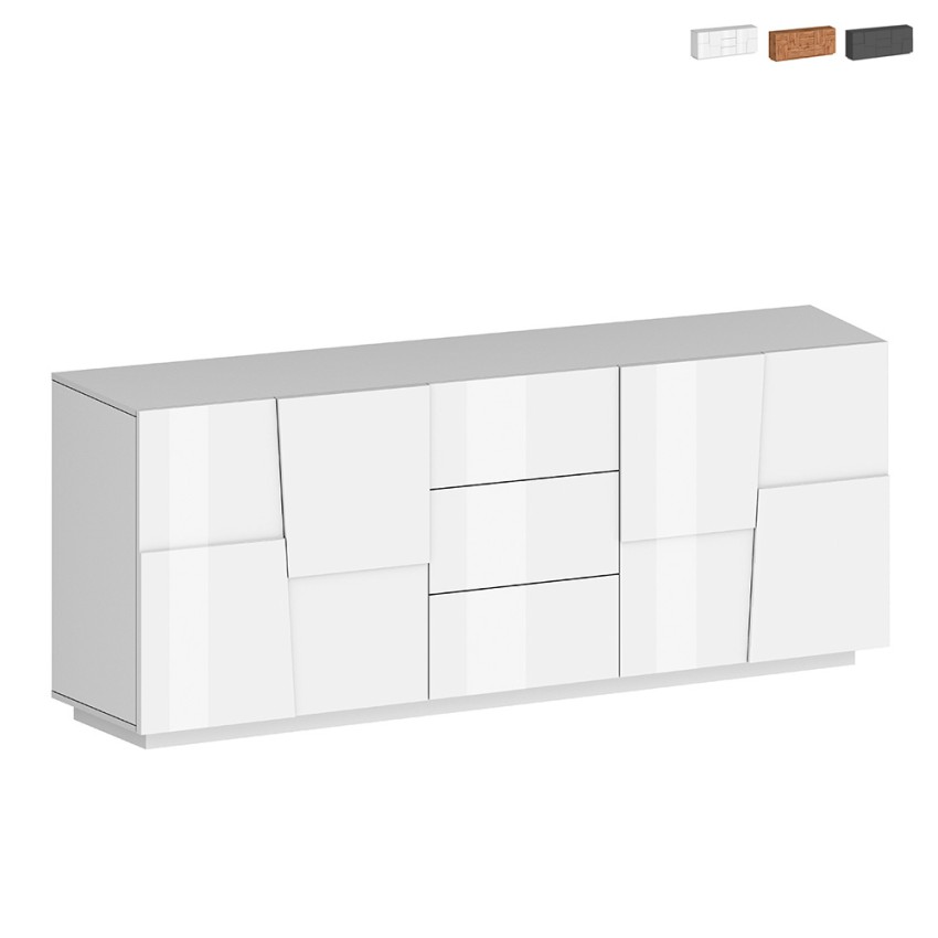 Madia credenza soggiorno moderna 3 cassetti 2 ante 220x44x86cm Margaux Offerta Madia credenza soggiorno moderna 3 cassetti 2 ante 220x44x86cm Margaux Offerta