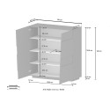 Credenza moderna 2 ante mobile ingresso multiuso 120x44,6x126cm Seeley 