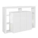 Credenza 3 ante libreria moderna ripiani in vetro 150x40x100cm Allen Stock