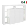 Credenza 3 ante libreria moderna ripiani in vetro 150x40x100cm Allen Sconti