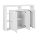 Credenza 3 ante libreria moderna ripiani in vetro 150x40x100cm Allen Modello