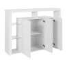 Credenza 3 ante libreria moderna ripiani in vetro 150x40x100cm Allen Modello