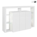 Credenza 3 ante libreria moderna ripiani in vetro 150x40x100cm Allen Promozione