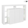 Credenza 3 ante libreria moderna ripiani in vetro 150x40x100cm Allen Promozione