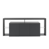 Madia credenza 3 ante 200x40x80cm libreria moderna ripiani in vetro Pibrac Scelta