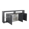 Madia credenza 3 ante 200x40x80cm libreria moderna ripiani in vetro Pibrac Modello