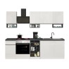 Cucina lineare completa 256cm design moderno componibile Domina 