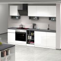 Cucina lineare completa 256cm design moderno componibile Domina Stock