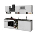 Moderne modulare Küche, lineares Design, 256 cm, Modell Essence 