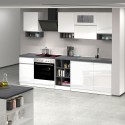 Moderne modulare Küche, lineares Design, 256 cm, Modell Essence Auswahl