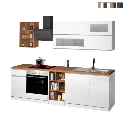 Cucina moderna completa design lineare 256cm componibile Unica Promozione