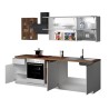 Moderne komplett ausgestattete Küche mit linearem Design, 256cm, modular Unica 