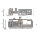 Moderne komplette Küche im linearen Design 256 cm modular Unica 