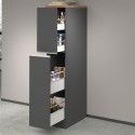 Apothekerschrank mit 2 Gewürzschubladen für moderne Küche 30x60x164,5 Trym 