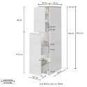 Meuble de cuisine moderne avec 2 tiroirs à épices 30x60x164,5 Trym 