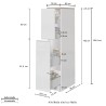 Meuble de cuisine moderne avec 2 tiroirs à épices 30x60x164,5 Trym 