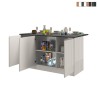 Isola centrale 3 ante per cucina moderna 155x90x90cm con tavolo Deaton Vendita