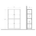 Madia Küche Credenza Wohnzimmer Hoch 4 Türen Holz 105x40x170cm Oregon Maße