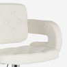 Tabouret de bar pivotant en similicuir avec accoudoirs style fauteuil Darry 