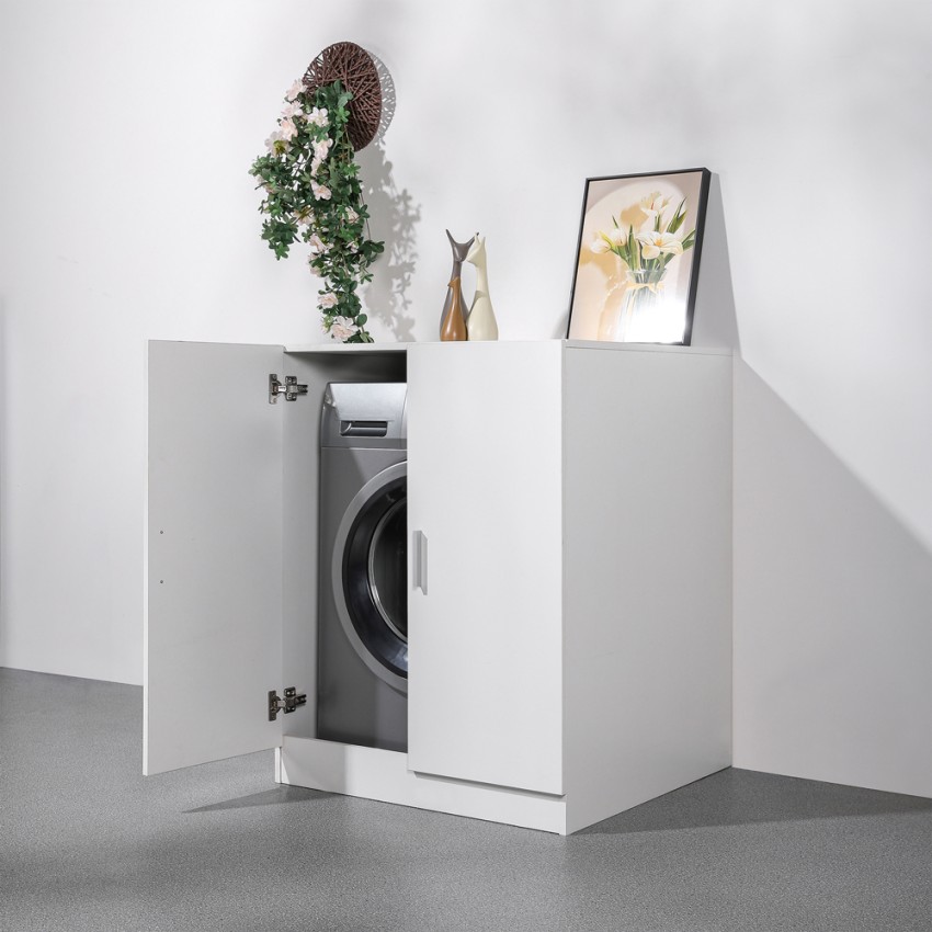 Ceresio Meuble pour machine à laver 2 portes blanc 71x71x91,5cm