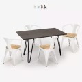 set tisch 120x60cm 4 stühle holz industrie stil wismar top light Aktion