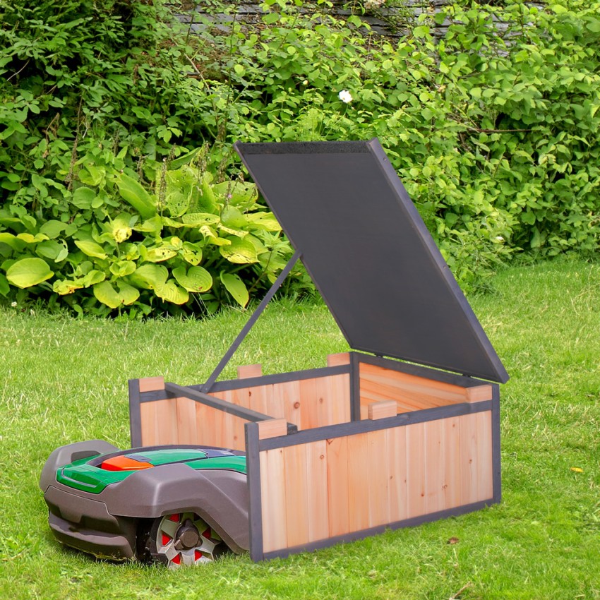 Abri de jardin en bois pour robot tondeuse à gazon Quail Promotion Abri de jardin en bois pour robot tondeuse à gazon Quail Promotion