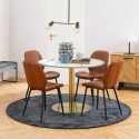 Tavolo Goblet rotondo 80cm effetto marmo dorato stile classico Monika Vendita