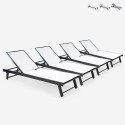 Stock 4 lettini prendisole da giardino piscina alluminio ruote Rimini Vendita