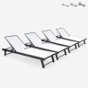 Stock 4 lettini prendisole da giardino piscina alluminio ruote Rimini Vendita