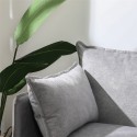Poltrona da salotto moderna imbottita cuscini in tessuto grigio Mainz Offerta