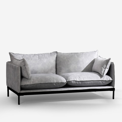 Modernes 2-Sitzer Sofa in grauem Polsterstoff Bonn Aktion
